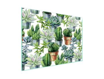 Staklena zaštita za štednjak 70x52 Cactus