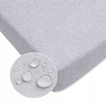 Plahta s gumicom vodootporna nepromočiva frotte 120x60 pepeljasta