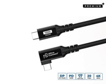 MicroConnect USB3.2CC01-A USB kabel USB 3.2 Gen 2x2 1m USB C crni