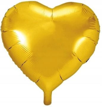 PartyDeco Folijski balon Srce, zlatni, 45 cm, 1 kom.