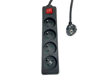 MicroConnect MC-PSOO040500FRB Produžna utičnica s 4 utičnice, 5 m