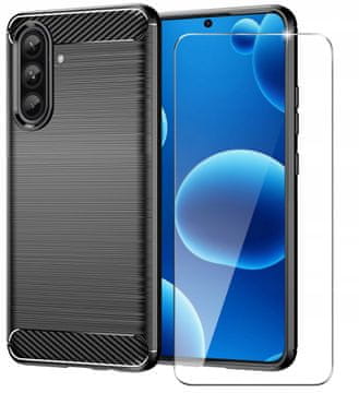 Futrola za Samsung A56 5G Armored Carbon + 9H zaštitno staklo