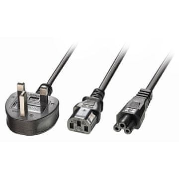 Lindy 30374 Kabel za napajanje crne boje 2,5 m G - C13 + C5