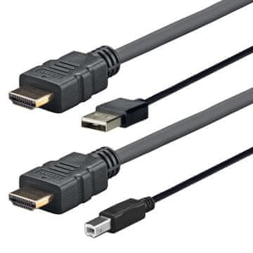 Vivolink PRO 4m HDMI+USB A/B kabelski adapter crne boje