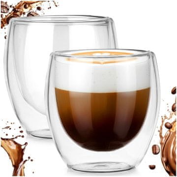 Artemis 2x Dvoslojna termo čaša za kavu, čaj i pića 250 ml