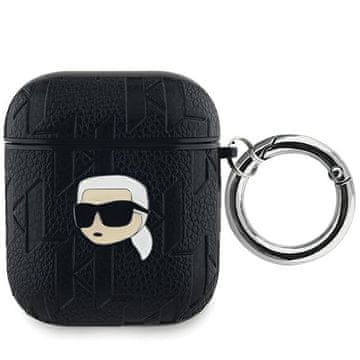 Karl Lagerfeld Crna futrola za AirPods s monogramom a i logotipom Karl Heada