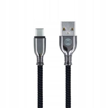 Forever Tornado USB - USB-C kabel 1,0 m 3A crni pleteni