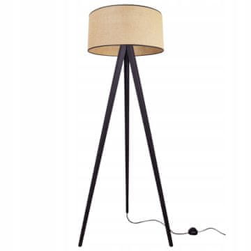 Podna stojeća lampa tronožac s abažurom, drvo, 45 cm