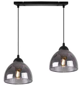 Viseća lampa Venice s dva abažura, grafitna, E27