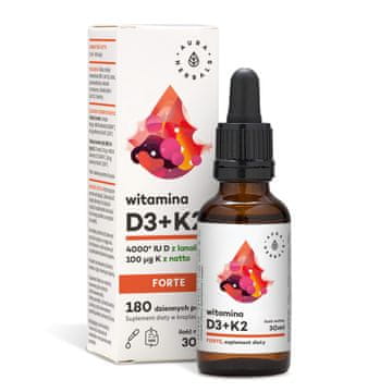 Aura Herbals Vitamin D3 4000 IU + K2 forte kapi 30 ml