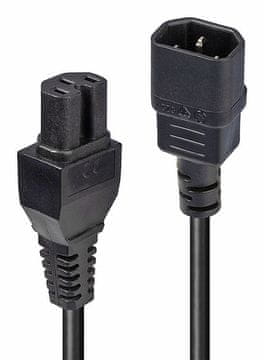 Lindy 30314 kabel za napajanje crne boje 2 m C14 panel C15 panel