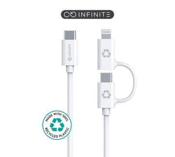eSTUFF ES600170 USB kabel 1m USB C USB C/Lightning bijela