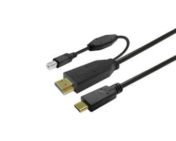 Vivolink PRO USB-C - HDMI/USB 3.2 Gen 1 kabel 10 m crne boje
