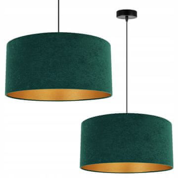 Viseća lampa luster za strop, zlatni abažur od velura