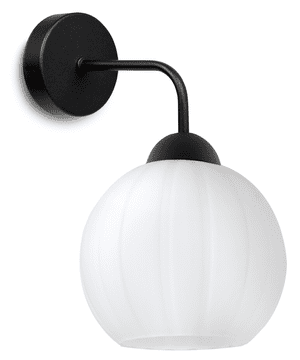 Lampa kinkiet Costa crna, 1-pu, bijela kugla E27