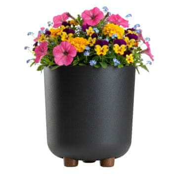Donica terra na nogicama od recikliranog materijala antracit h21x19,3 cm