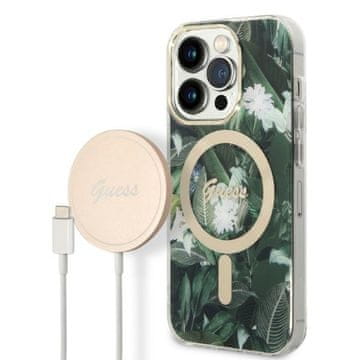 Guess Jungle MagSafe maskica za iPhone 14 Pro Max zelena