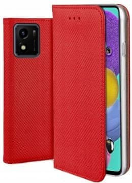 Crvena futrola za knjige s preklopom ZA vivo Y01 + staklo