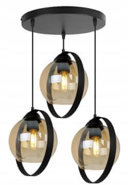 Moderna viseća lampa sa staklenim sjenilom, prstenovi