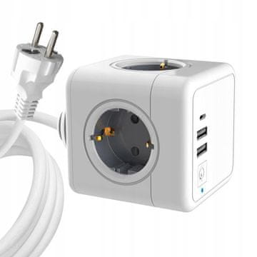 MicroConnect PowerCube 4 Schuko utičnice 2xUSB 1 USB-C