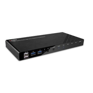 Lindy 39313 USB HDMI KVM preklopnik 4K@60Hz metalni crni