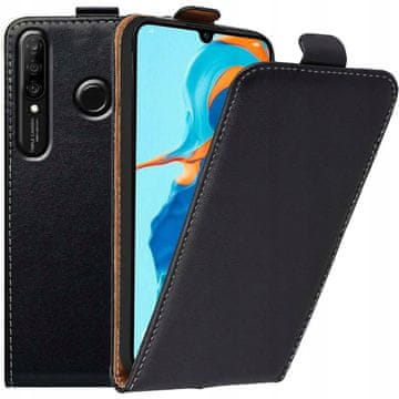Flip maskica za Huawei P30 lite Flexi crna + 9H staklo