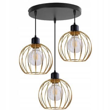 GH VISEĆA STROPNA SVJETILJKA LUSTERA ZLATNI ABAŽUR LOFT