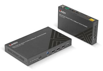 Lindy 38346 AV Extender AV odašiljač i prijemnik crni