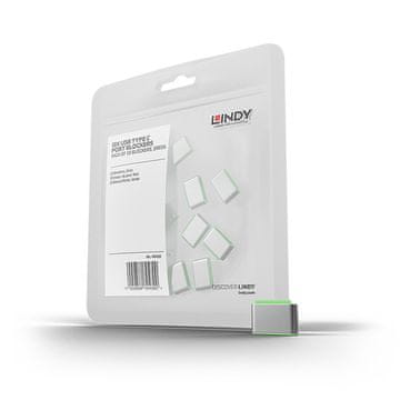 Lindy 40438 USB Type-C blokator porta zelene boje 10 kom.