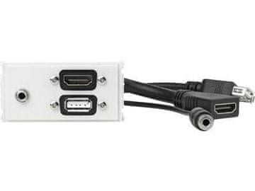 Vivolink WI221281 Utičnica HDMI + USB A + 3,5 mm Bijela