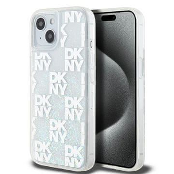 DKNY Futrola za iPhone 15 Liquid Glitter Multilogo bijela