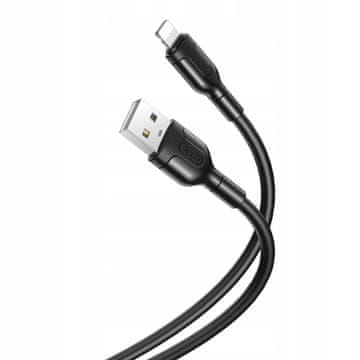 XO NB212 USB - Lightning kabel 1,0 m 2,1A crni