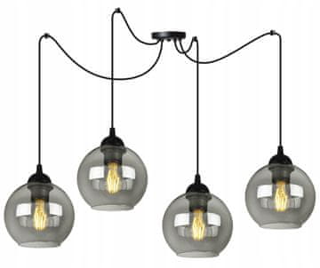 Elegantna viseća lampa pauk sa staklenim sjenilom