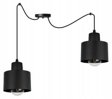 Moderna crna stropna viseća LED lampa s abažurom