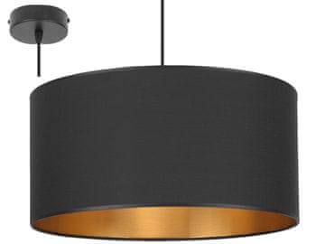 Stropna viseća lampa s abažurom, crna, LED, 40cm