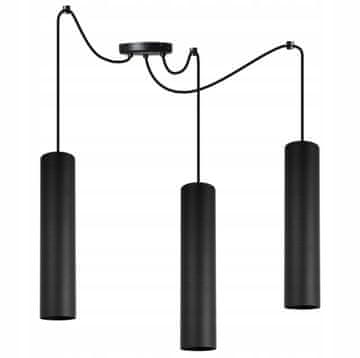 Moderna stropna viseća lampa, crni klok LED