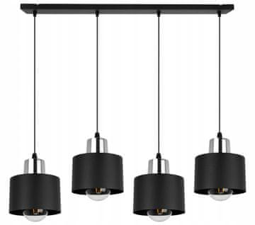 Moderna stropna viseća lampa crna s LED abažurom