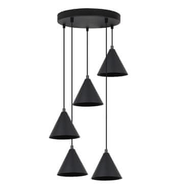 Viseća lampa Soho, crna, 5-svjetla, 14CM, E14