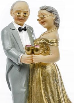 PartyDeco Figurka za tort 50. godišnjica braka, 12 cm, 1 kom.