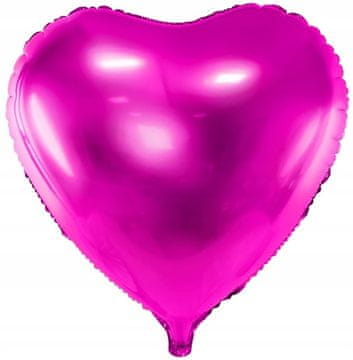 PartyDeco Folijski balon srce, 45 cm, tamno ružičasta, 1 kom.