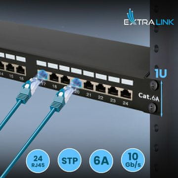 Extē Extralink CAT6A STP patch panel, 24 portova