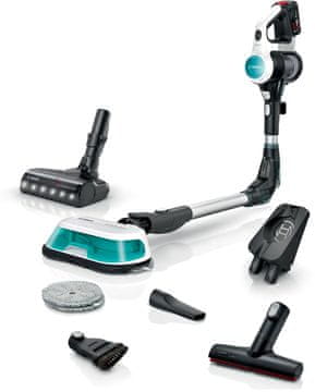 slomart Bosch Unlimited 7 ProHygienic Aqua bežični usisavač 2u1, bijelo-crni
