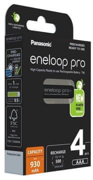 slomart Punjive baterije PANASONIC ENELOOP PRO AAA 930 mAh, 4 kom