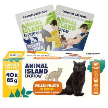 Animal ANIMAL ISLAND Everyday puretina s tunom i Teletina s kunićem - 40x85g