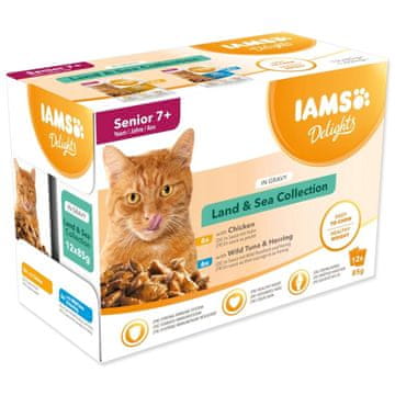 IAMS IAMS DELIGHTS Senior Land & Sea Collection u umaku kutija - mokra hrana za mačke - 12x85g