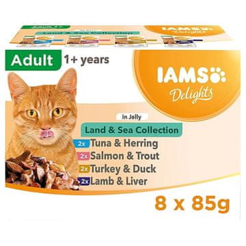 IAMS IAMS DELIGHTS Land & Sea Collection u želeu kutija - mokra hrana za mačke - 8x85g
