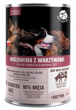 PET PET REPUBLIC mokra hrana za srednje i velike pse - govedina s povrćem - 1250g