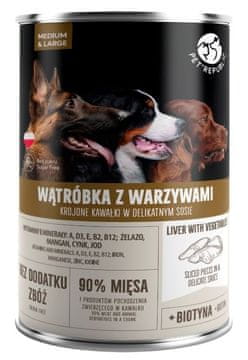 PET PET REPUBLIC mokra hrana za srednje i velike pse - jetra s povrćem - 1250g