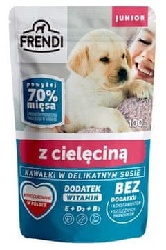 Junior FRENDI Junior Komadići s teletinom u umaku - mokra hrana za pse - 100 g