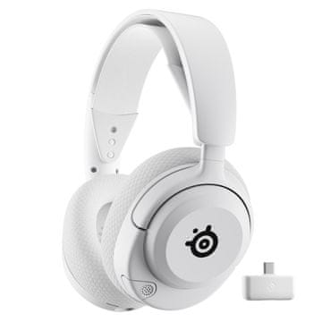 SteelSeries SteelSeries Arctis Nova 5P bežične gaming slušalice, nadušne, s mikrofonom, bijela
